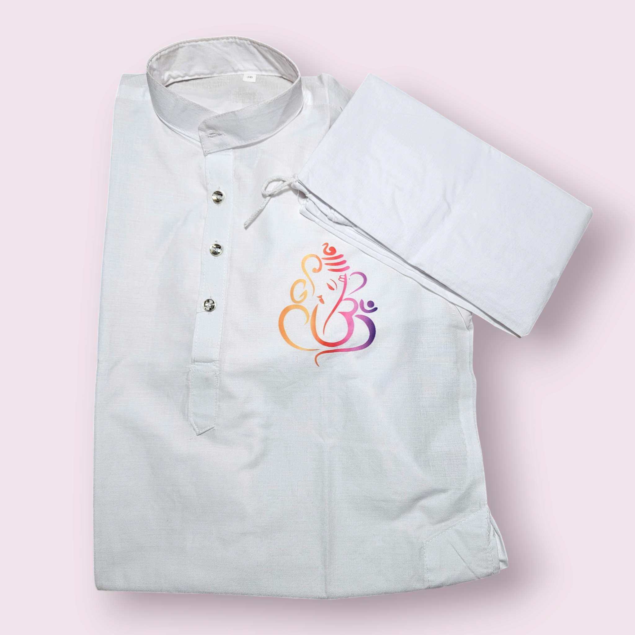 @349/- Make Ganapati Visarjan with White Kurta Paijama Set 1